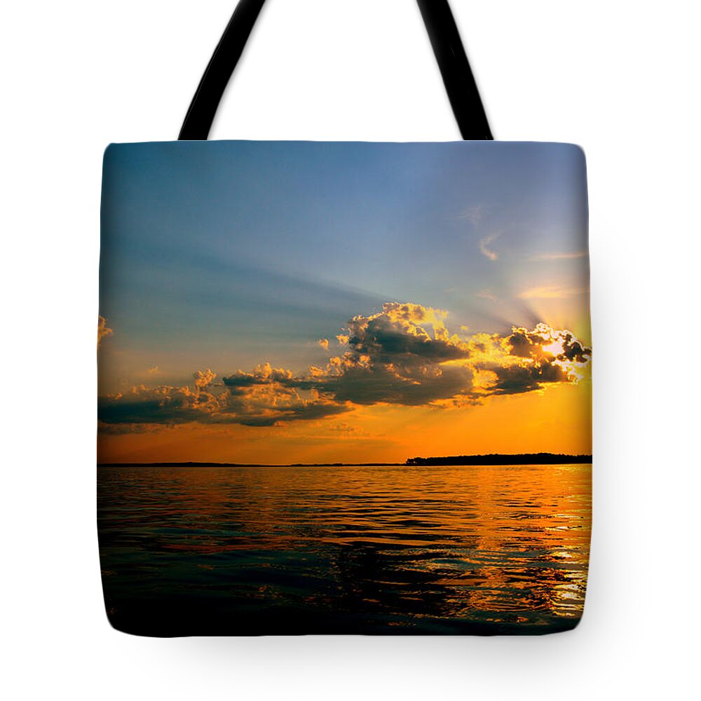 Sunset Tote Bag featuring the photograph Perfect Ending To A Perfect Day by Lisa Wooten