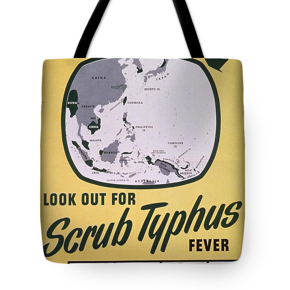 Medical Vintage Poster Tote Bag featuring the painting Scrub Typhus Fever by MotionAge Designs