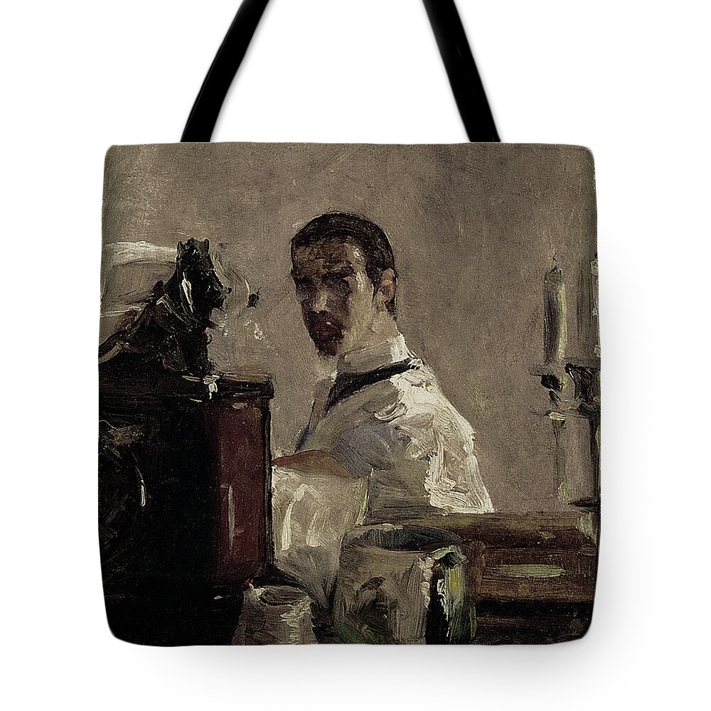 Henri De Toulouse-lautrec Tote Bag featuring the painting Self Portrait by MotionAge Designs