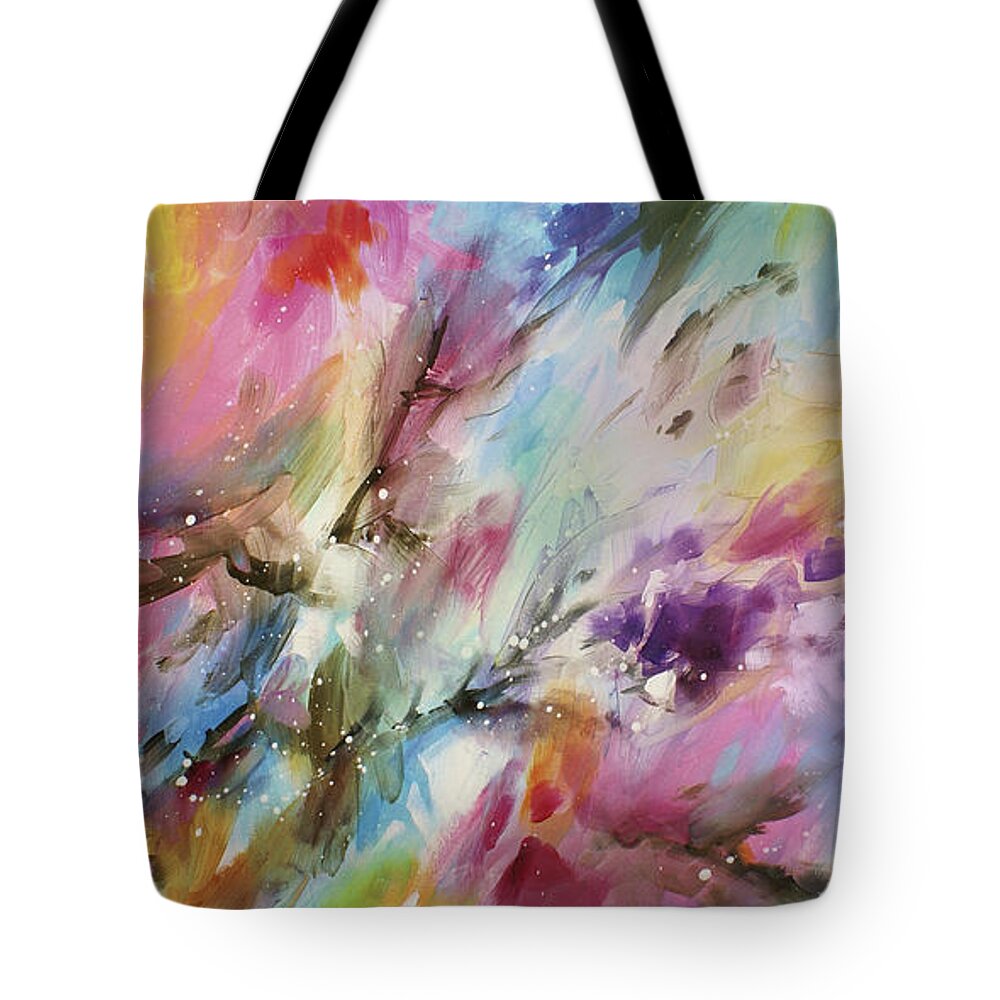 Abstract Tote Bag featuring the painting ' Shifting Tide ' by Michael Lang