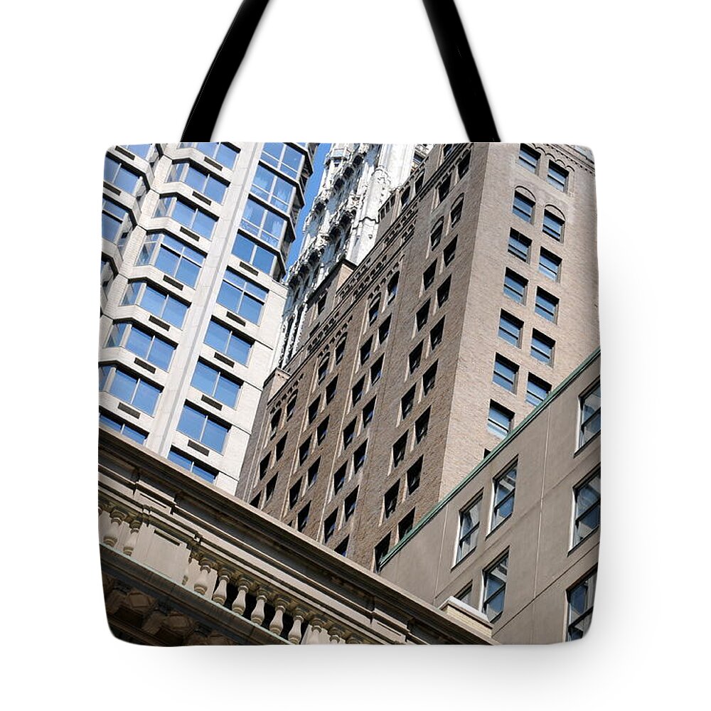 Modern Tote Bag featuring the photograph Skyscraper Building block details by Michalakis Ppalis