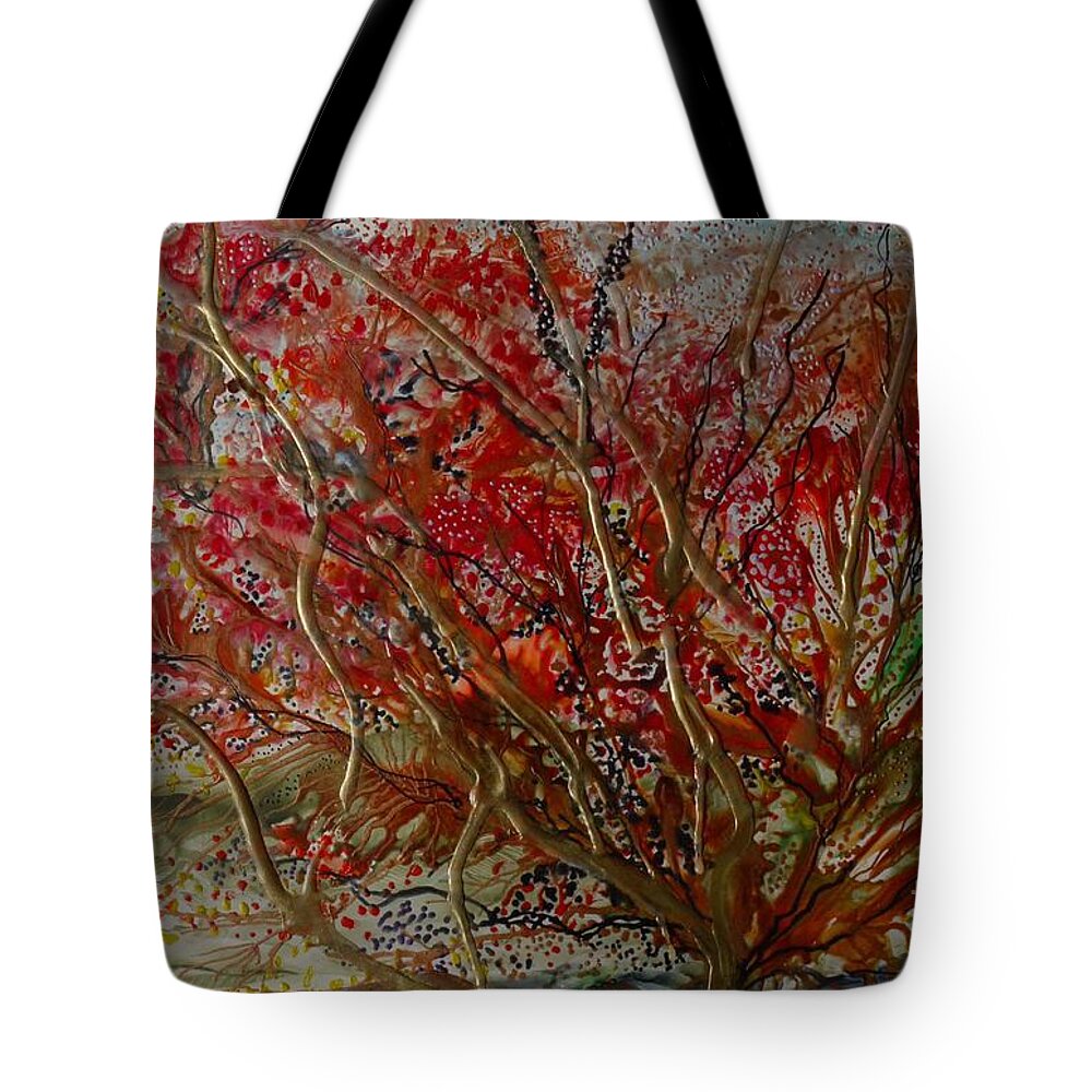 Autumn Tote Bag featuring the painting Song of Autumn by Heather Hennick
