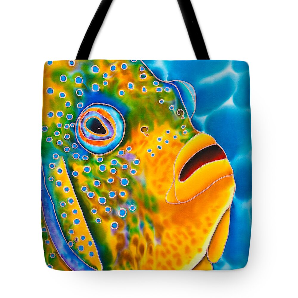 Fish Art Tote Bag featuring the painting Angelfish by Daniel Jean-Baptiste