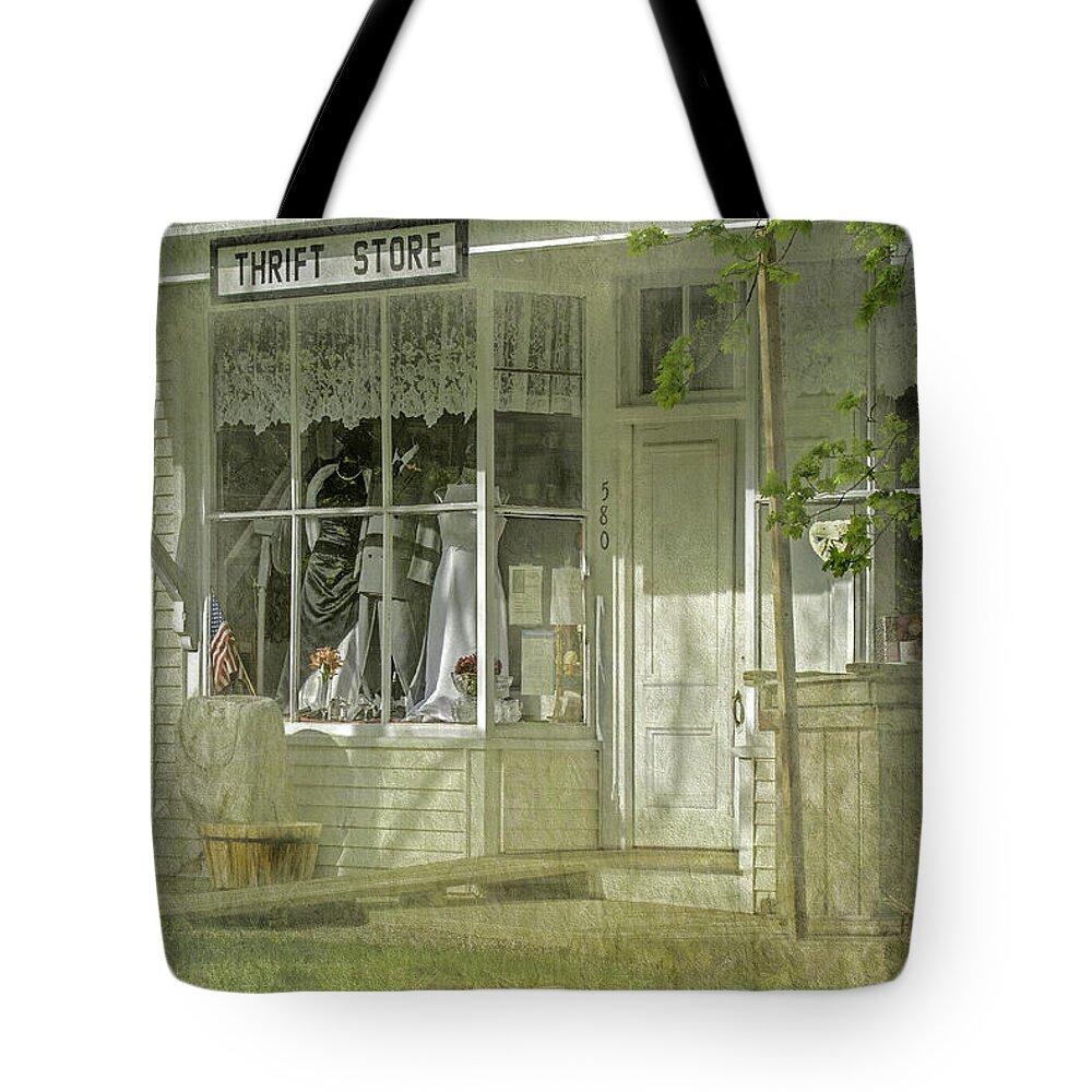 Thrift Store Tote Bag featuring the photograph The Thrift Store by Mary Clough