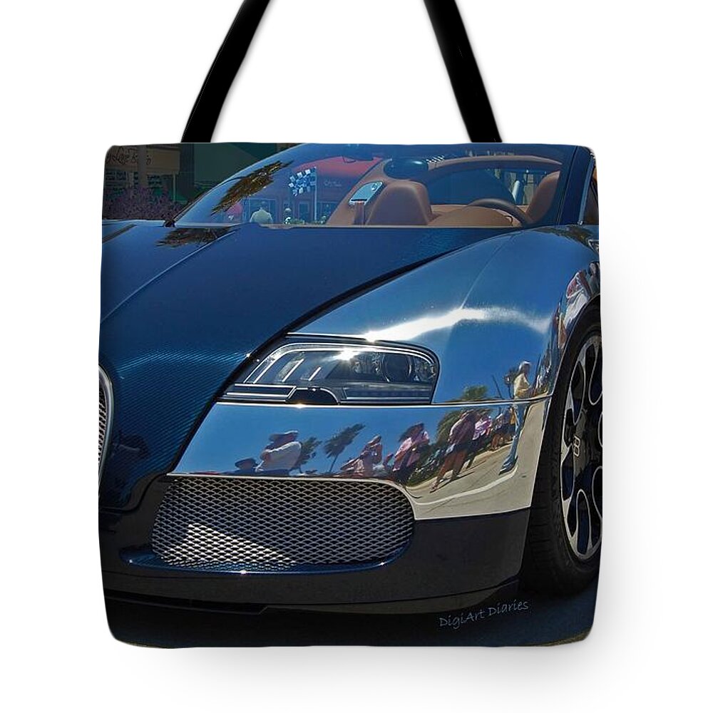 Bugatti Tote Bag featuring the photograph 0 To 60 In 2 by DigiArt Diaries by Vicky B Fuller