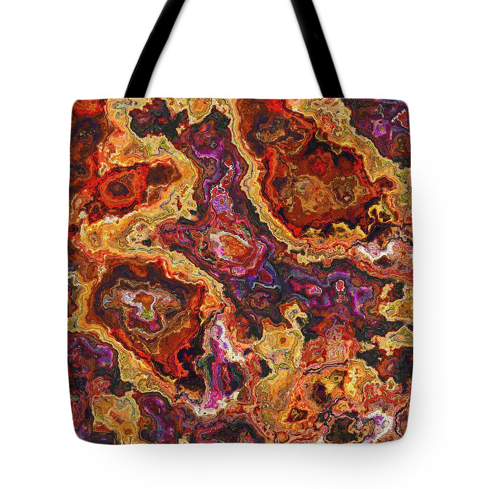 Stone Tote Bag featuring the digital art 010118 Abstract by Matthew Lindley