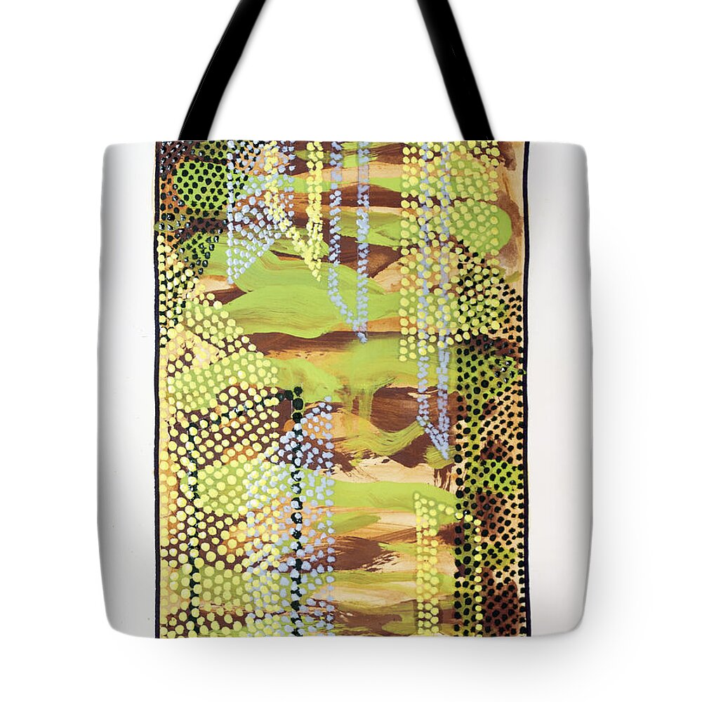Abstract Tote Bag featuring the painting 01329 Slip by AnneKarin Glass