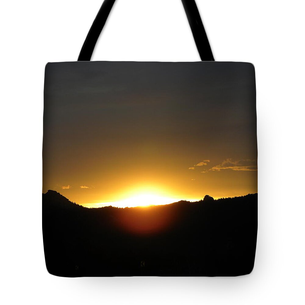 Clouds Tote Bag featuring the photograph Sunrise West Side of RMNP CO by Margarethe Binkley