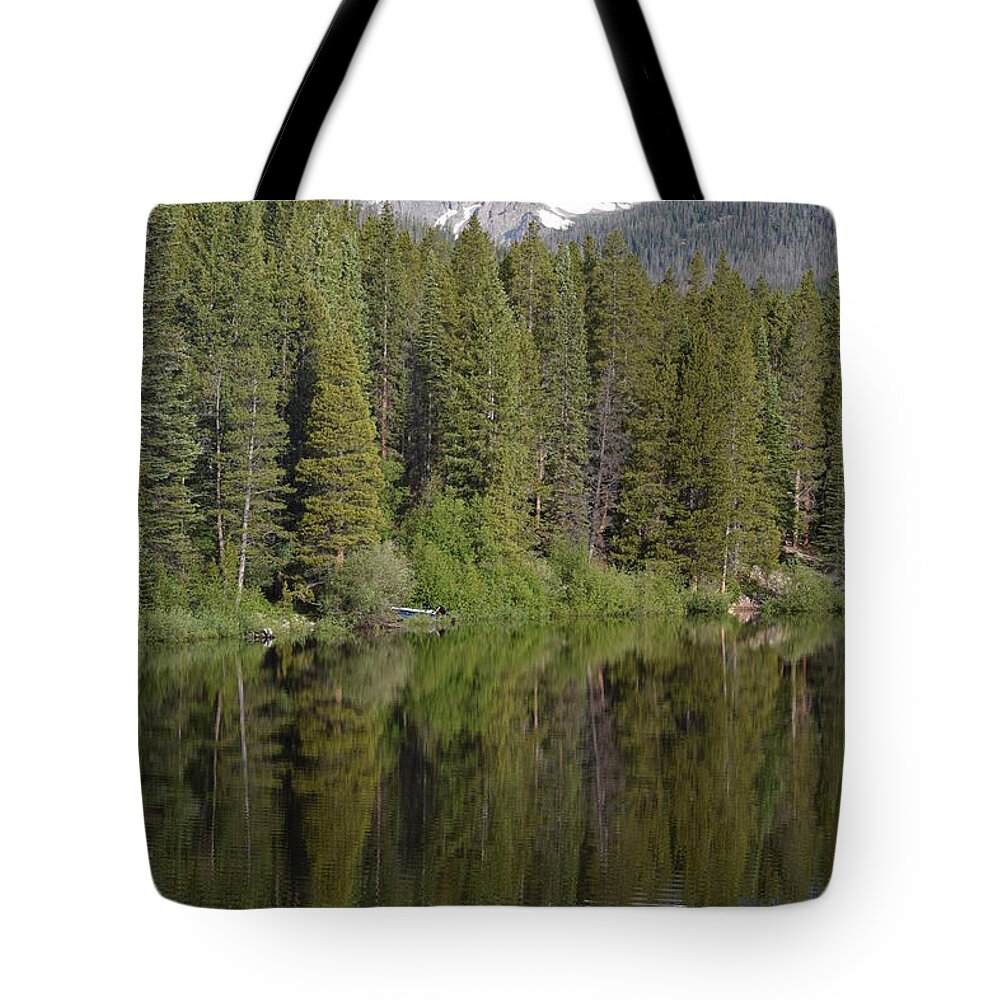Blue Tote Bag featuring the photograph Chambers Lake Hwy 14 CO by Margarethe Binkley