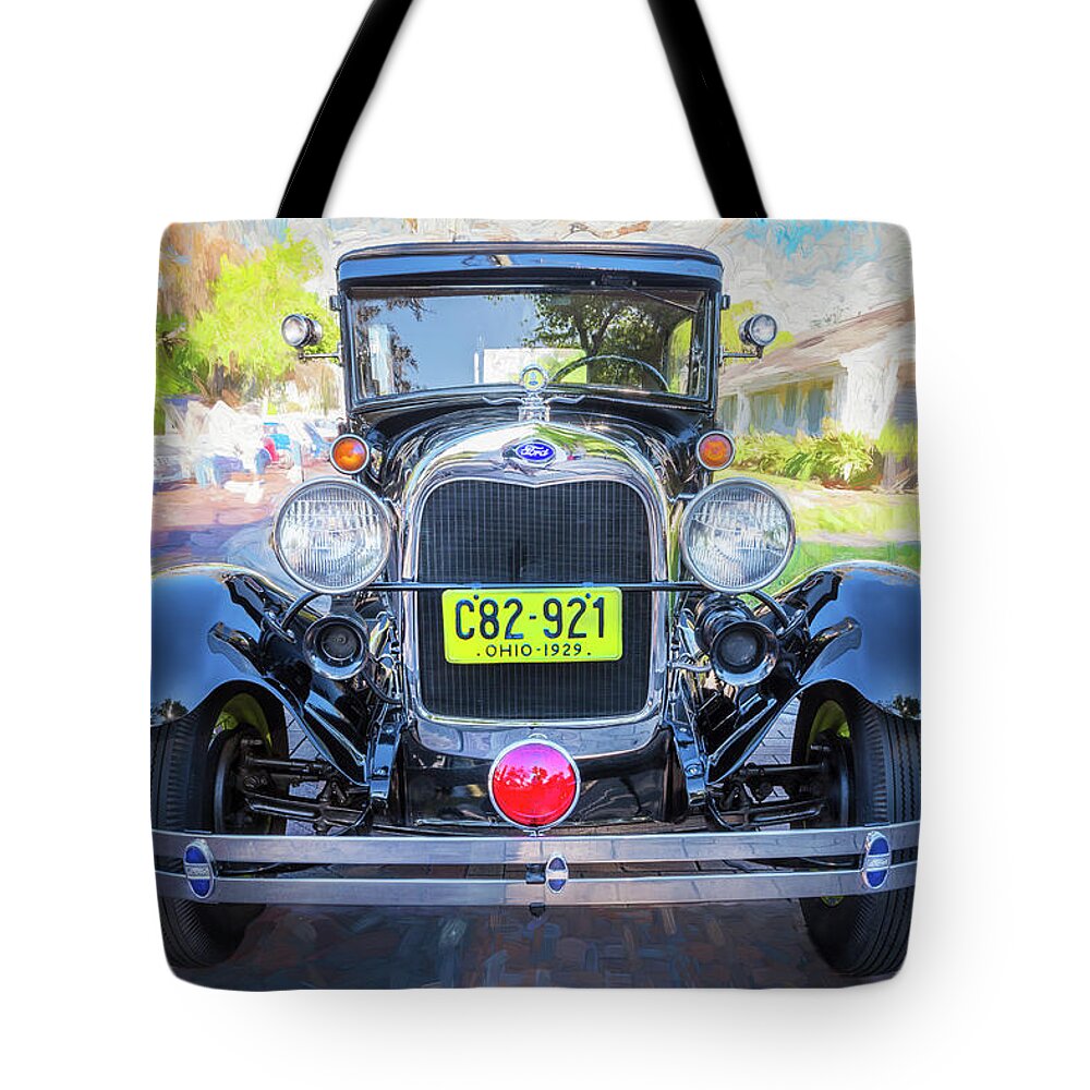 1929 Ford Model A Tote Bag featuring the photograph 1929 Ford Model A Tudor Police Sedan by Rich Franco