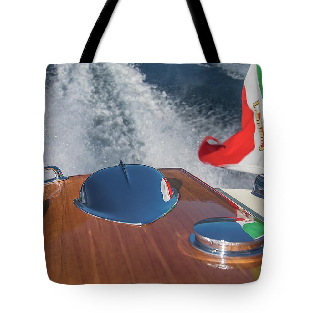 Boat Tote Bag featuring the photograph Riva Aquarama #59 by Steven Lapkin