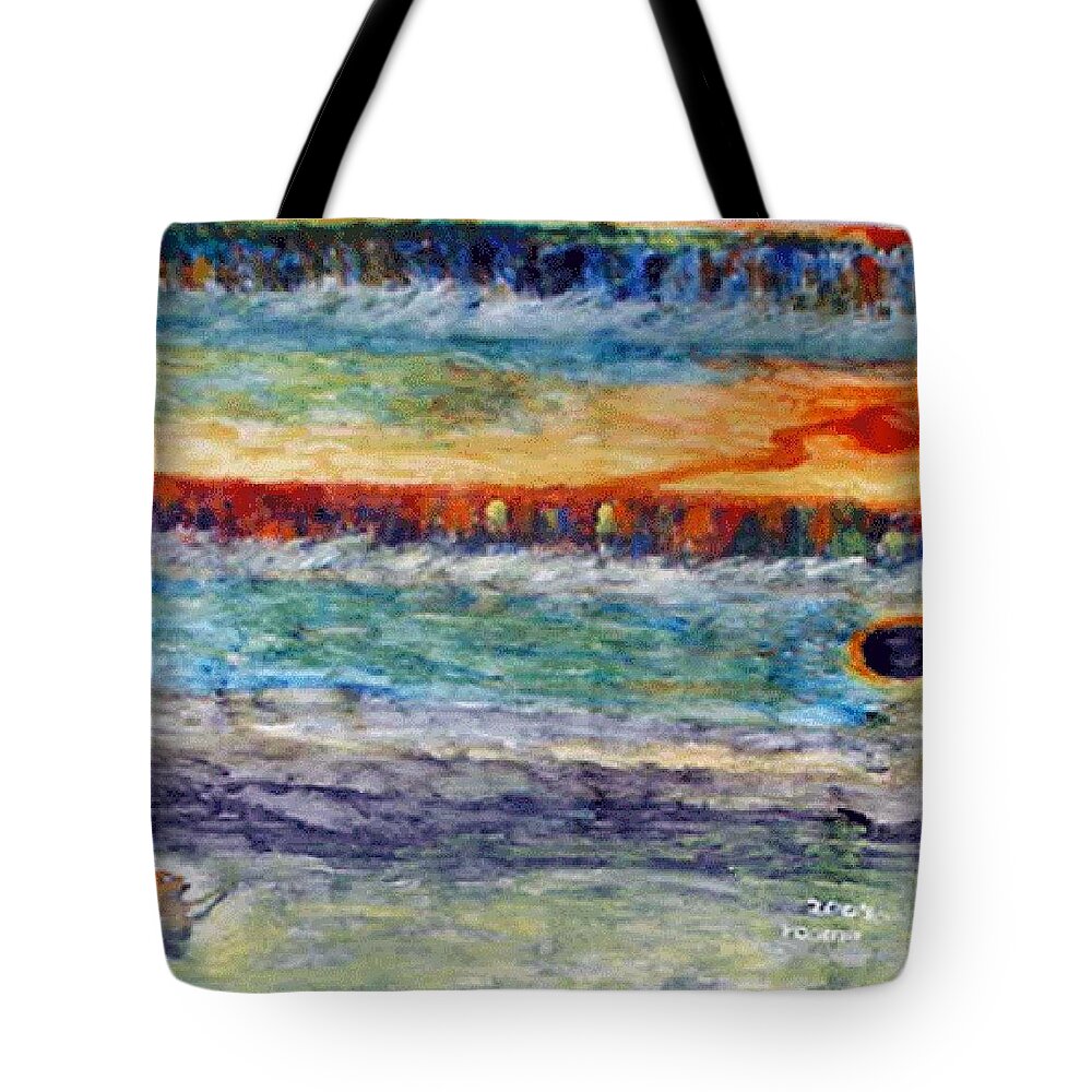 Miracle Tote Bag featuring the painting A New Dawn.. #1 by Rooma Mehra
