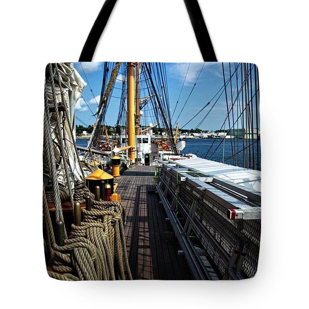 Aboard The Eagle Tote Bag featuring the photograph Aboard The Eagle #2 by Karol Livote