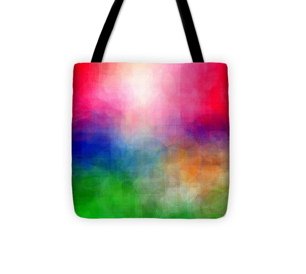 Cubist Abstract Tote Bag featuring the painting Abstract Cubist Interpreation Of Myirish Cottages Painting Available As A Large Stretched Canvas Art by Mary Cahalan Lee - aka PIXI