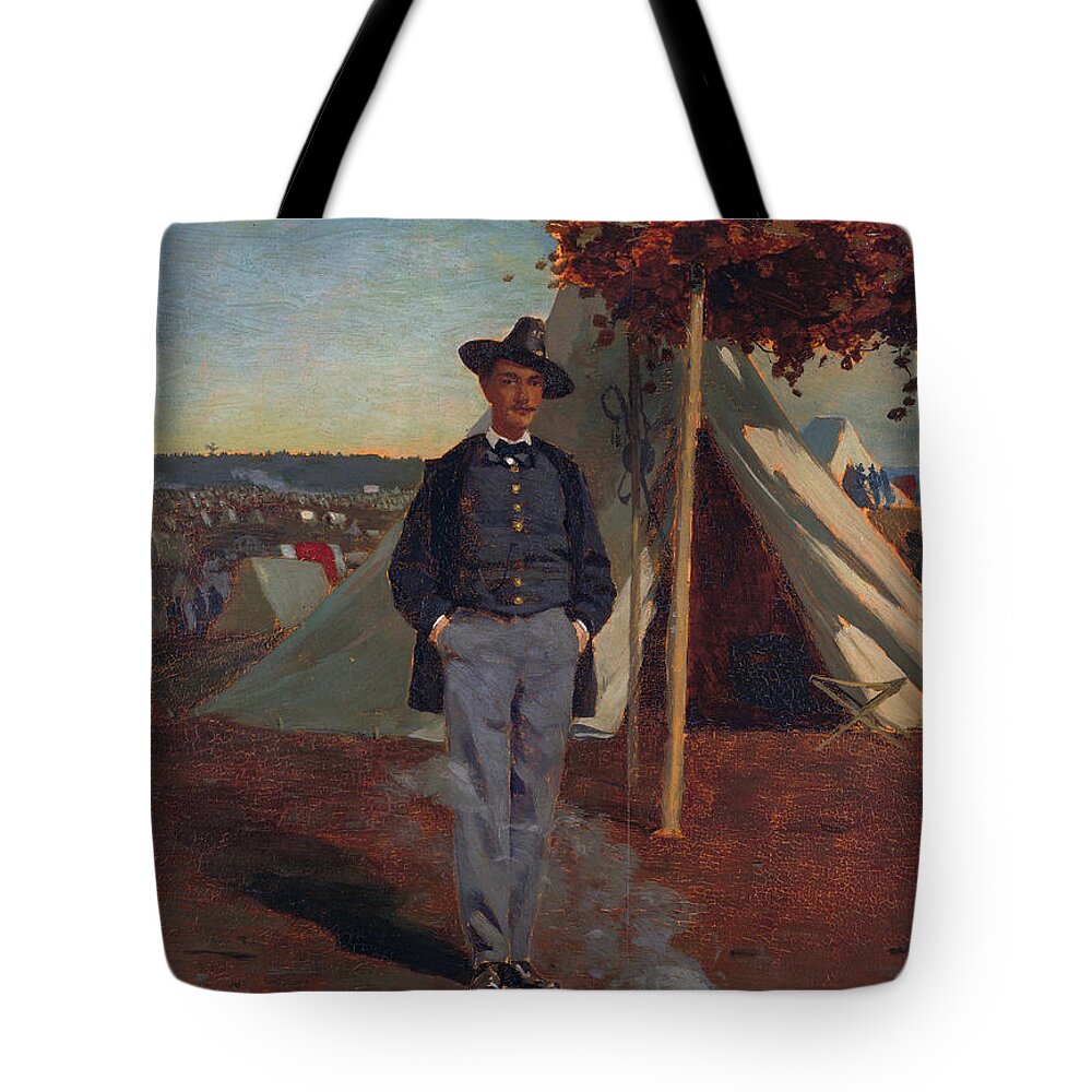 Winslow Homer Tote Bag featuring the painting Albert Post by Winslow Homer