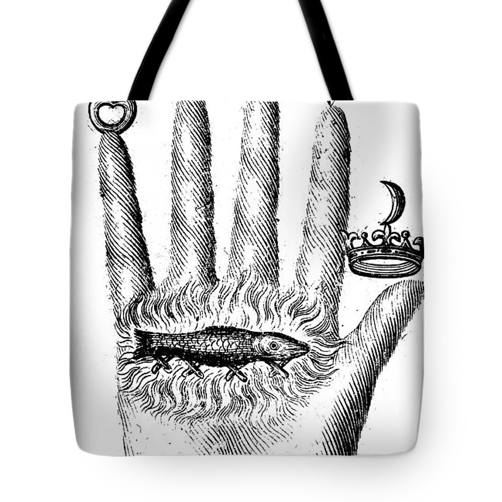 Hand Tote Bag featuring the photograph Alchemical Symbols #1 by Science Source