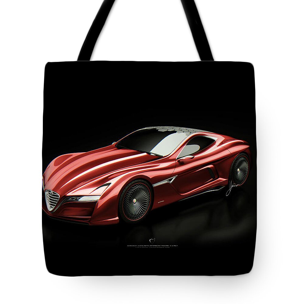 Alfa Romeo 12c Gts Tote Bag featuring the digital art Alfa Romeo 12C GTS #1 by Super Lovely