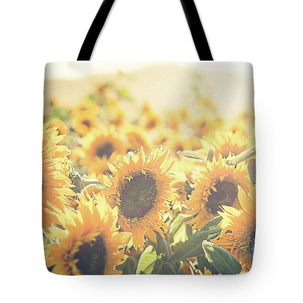 Sunflower Tote Bag featuring the photograph Among the Sunflowers #1 by Ana V Ramirez