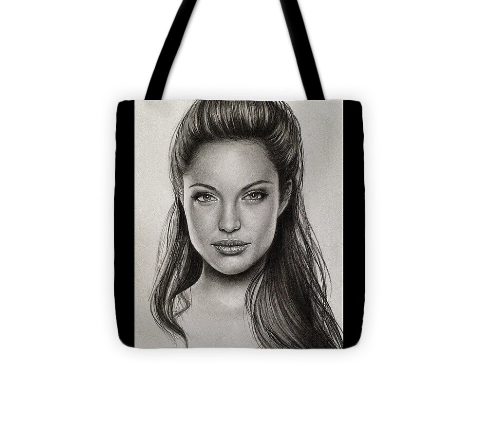 Angelina Jolie Tote Bag by Elisa Matarrese - 13 x 13 - Pixels