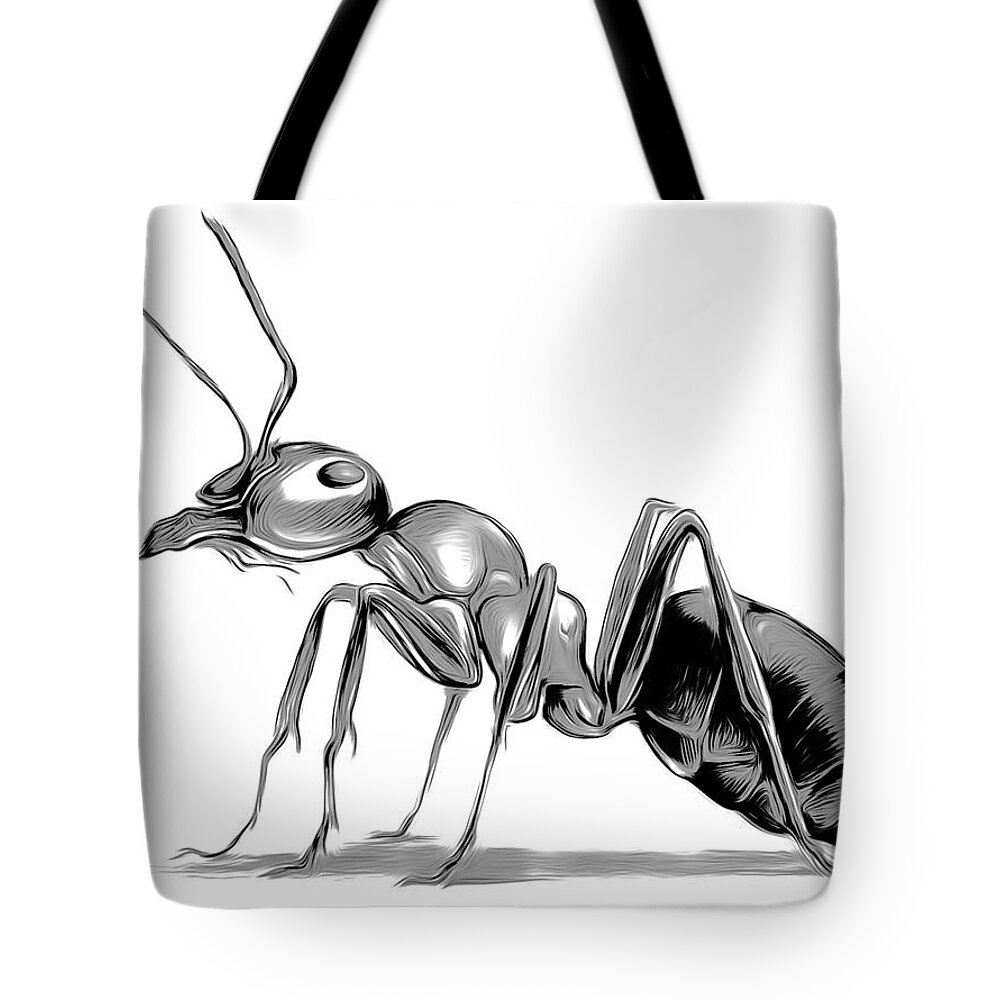 Ant Tote Bag featuring the digital art Ant #1 by Greg Joens