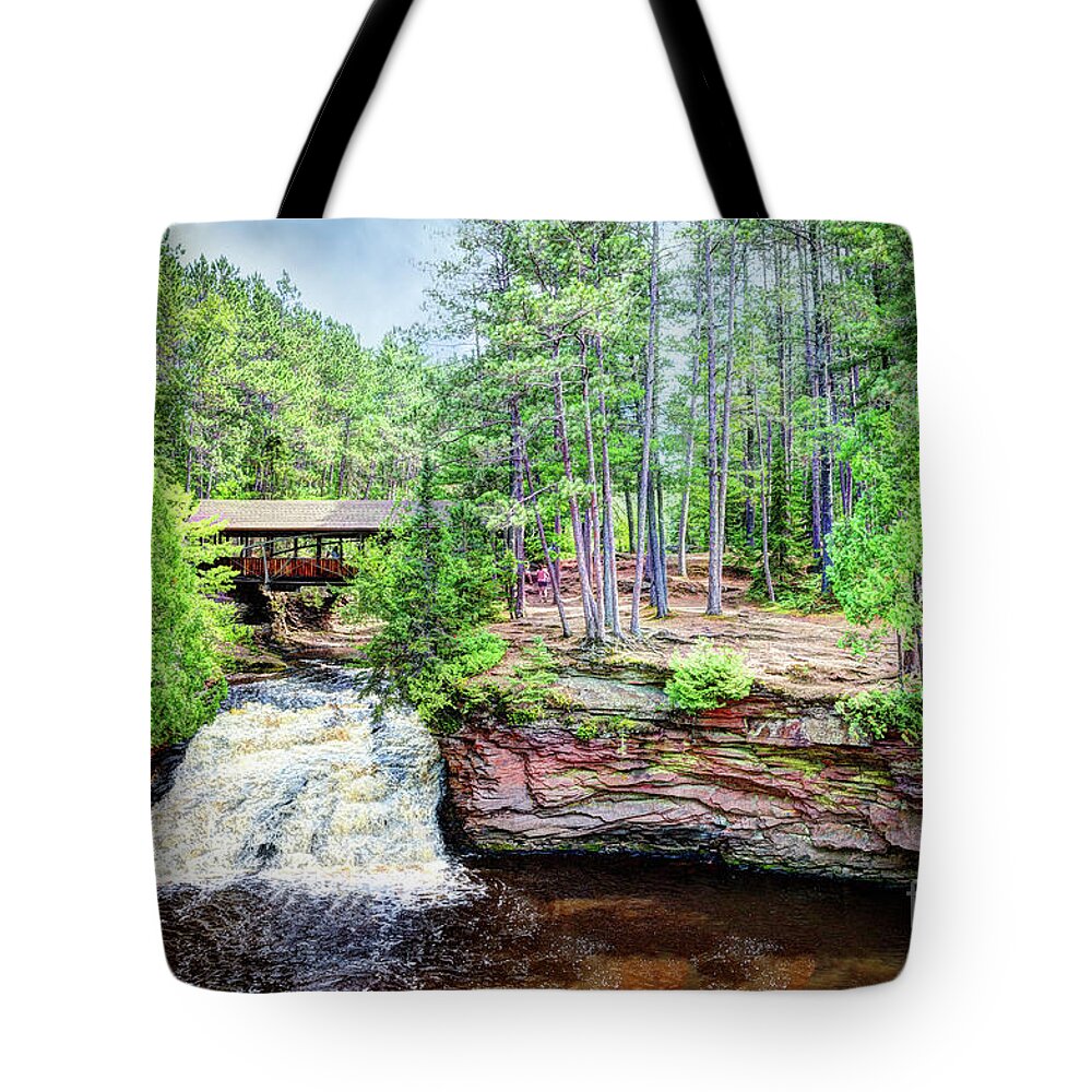 Wi Tote Bag featuring the photograph As the Water Falls #1 by Deborah Klubertanz