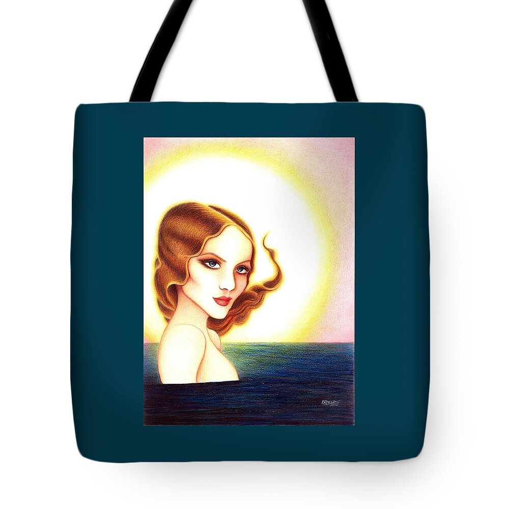 Woman Tote Bag featuring the drawing August Honey by Danielle R T Haney