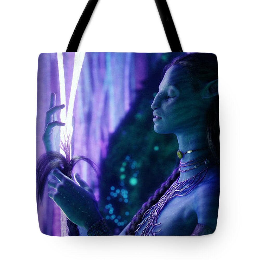 Avatar Tote Bag featuring the digital art Avatar #1 by Maye Loeser