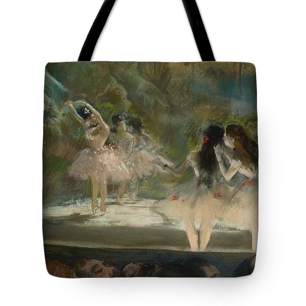 Edgar Degas Tote Bag featuring the painting Ballet At The Paris Opera #1 by Edgar Degas