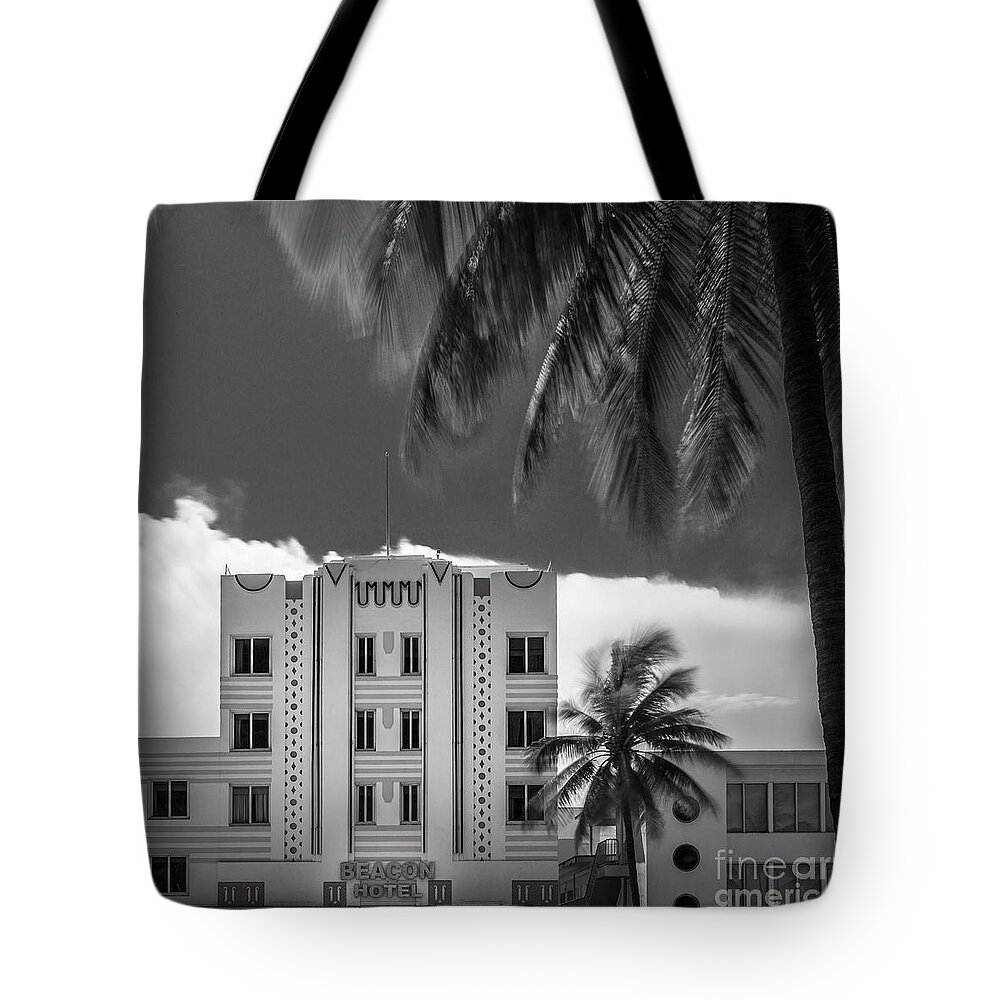 Art Deco Tote Bag featuring the photograph Beacon Hotel Miami by Doug Sturgess