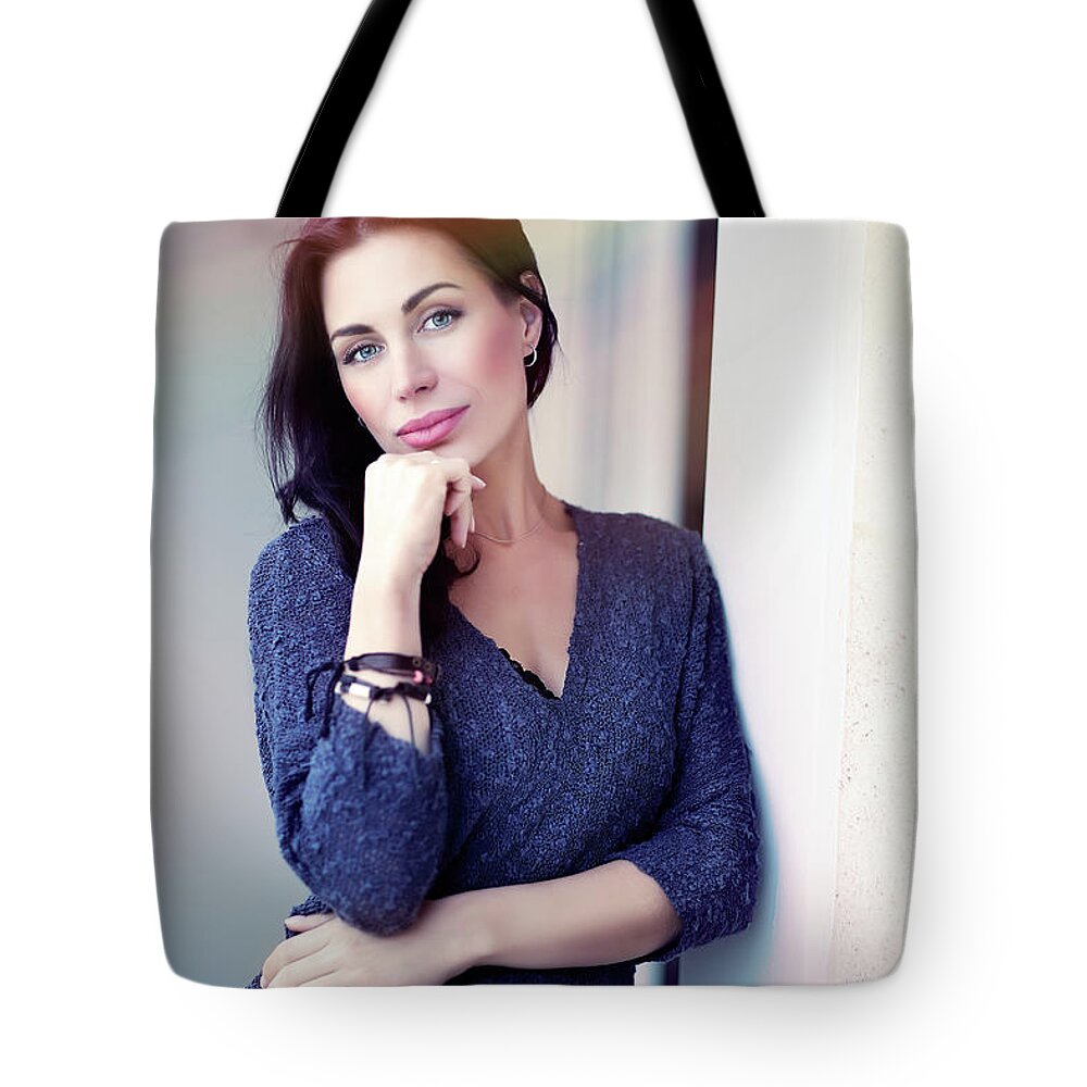 Adult Tote Bag featuring the photograph Beautiful woman outdoors by Anna Om
