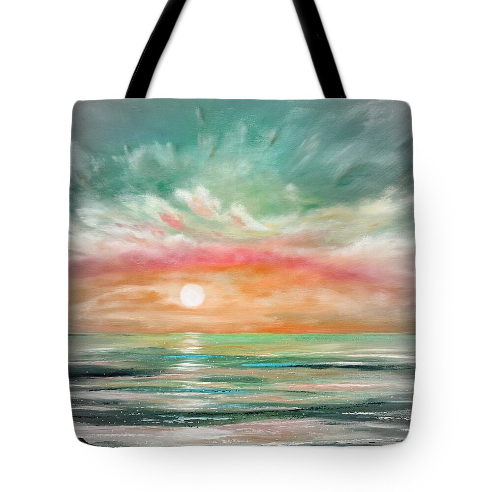 Sunset Tote Bag featuring the painting Because You Deserve Color 3 #1 by Gina De Gorna