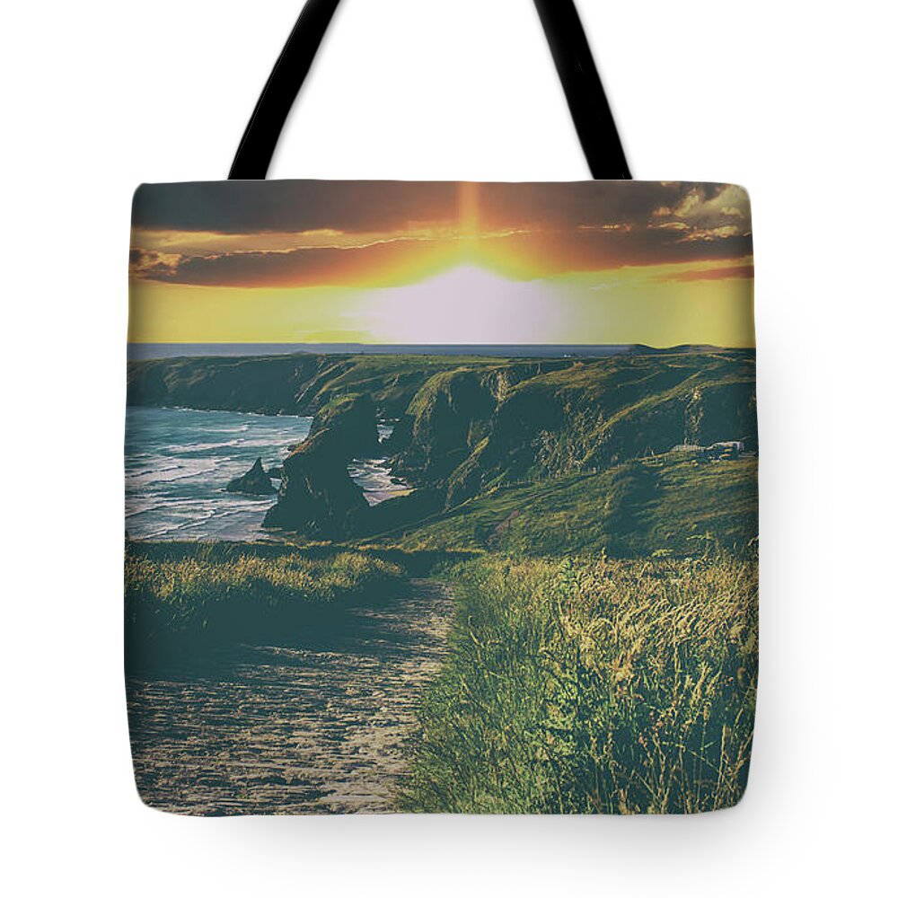 Cornwall Tote Bag featuring the photograph Bedruthan Rocks #1 by Martin Newman