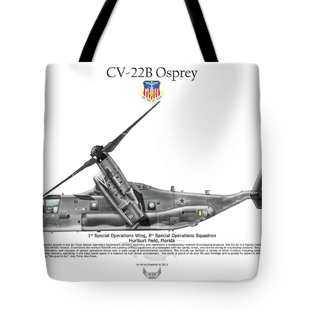 Bell Boeing Tote Bag featuring the digital art Bell Boeing CV-22B Osprey #19 by Arthur Eggers