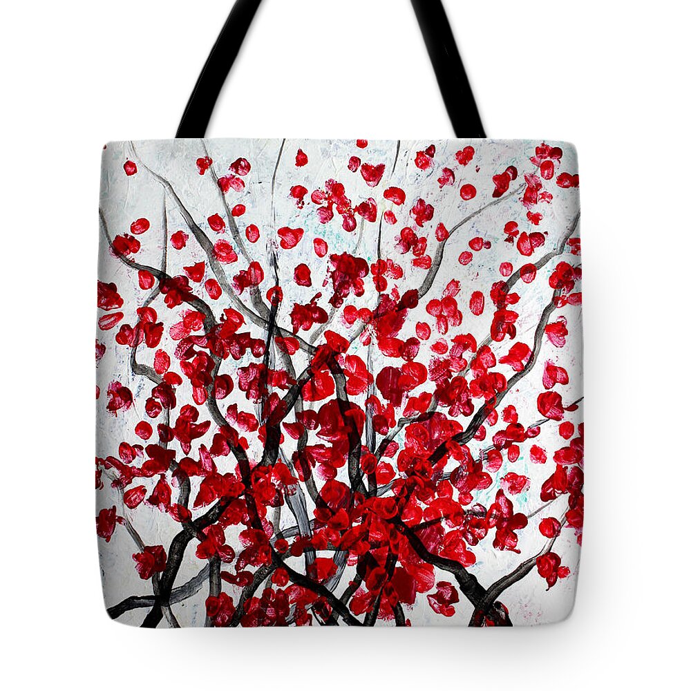 Petals Fall Softly Tote Bag featuring the painting Blossoms #3 by Kume Bryant