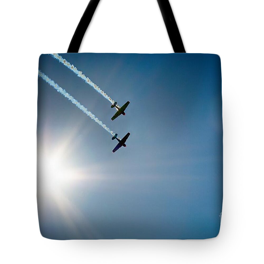 Blue Angels Tote Bag featuring the painting Blue Angels #1 by Celestial Images
