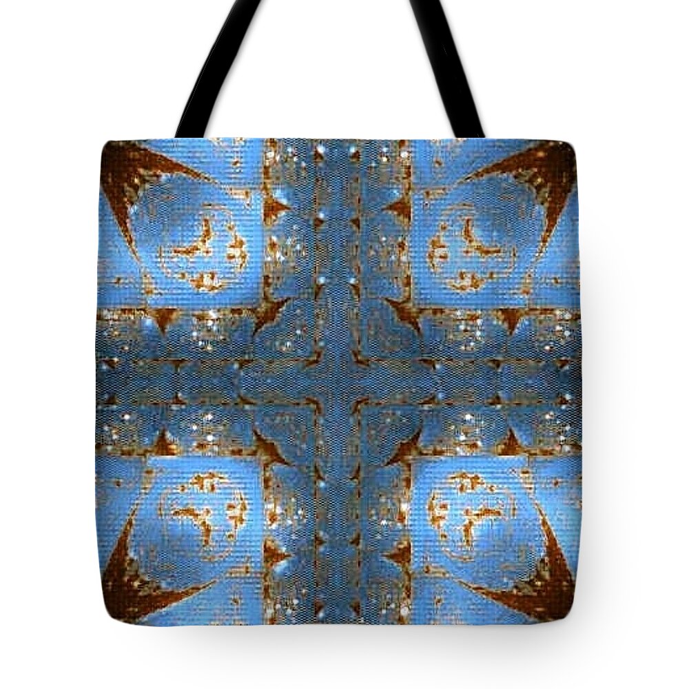 Pastel Drawing Tote Bag featuring the pastel Blue Cross Pattern by Brenae Cochran
