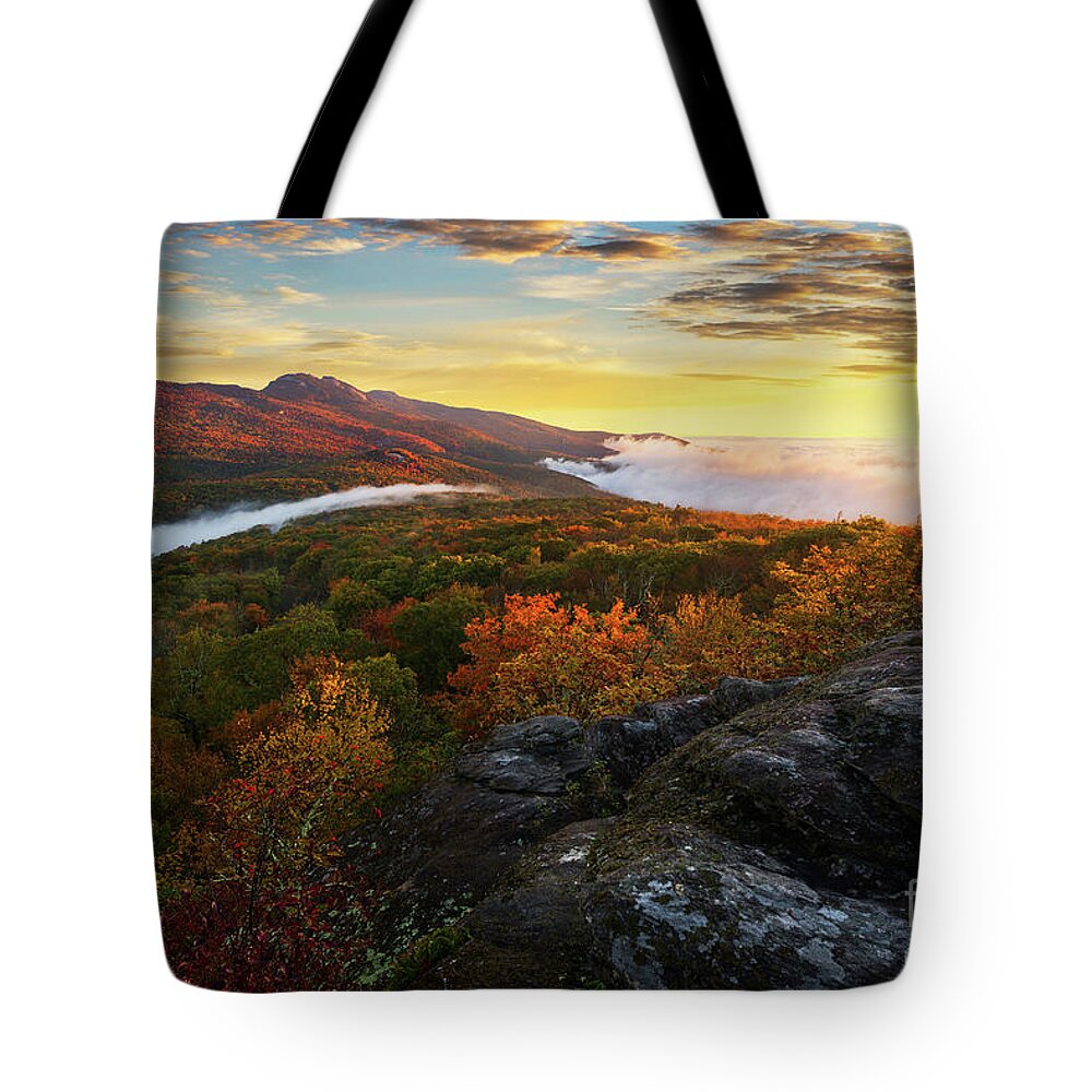 Grandfather Mountain Tote Bag featuring the photograph Blue Ridge Morning by Anthony Heflin