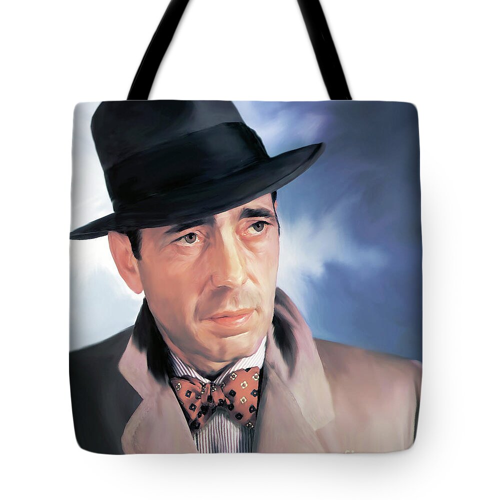 Bogart Tote Bag featuring the digital art Bogart #1 by Greg Joens