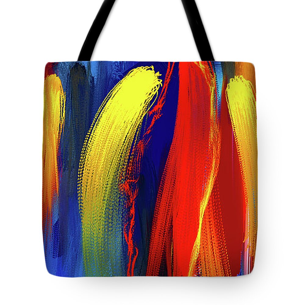 Bold Abstract Art Tote Bag featuring the painting Be Bold - Primary Colors Abstract Art by Lourry Legarde