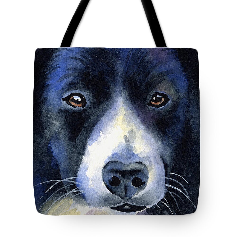 Border Tote Bag featuring the painting Border Collie by David Rogers