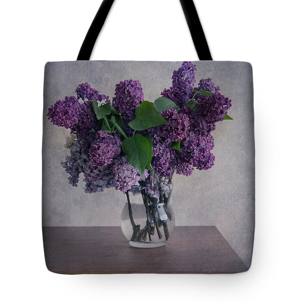 Lilac Tote Bag featuring the photograph Bouquet of fresh lilacs #1 by Jaroslaw Blaminsky
