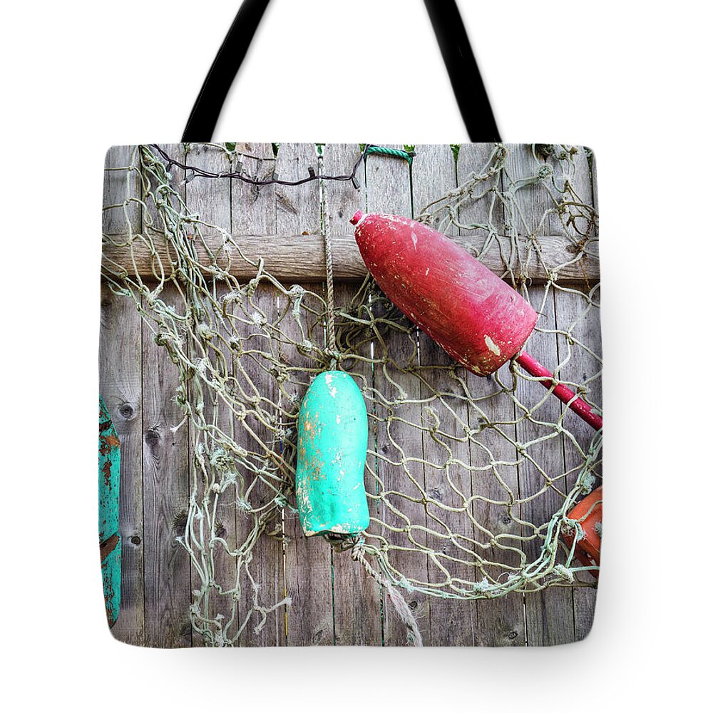 Cape Cod Tote Bag featuring the photograph Bright buoys II by Marianne Campolongo