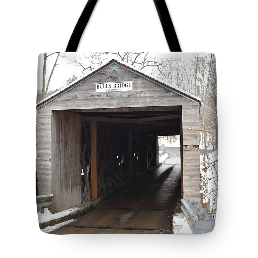 Bulls Tote Bag featuring the photograph Bull's Bridge 1 #1 by Nina Kindred