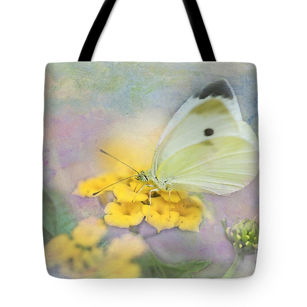 Cabbage White Butterflies Tote Bag featuring the photograph Cabbage White Butterfly #1 by Betty LaRue