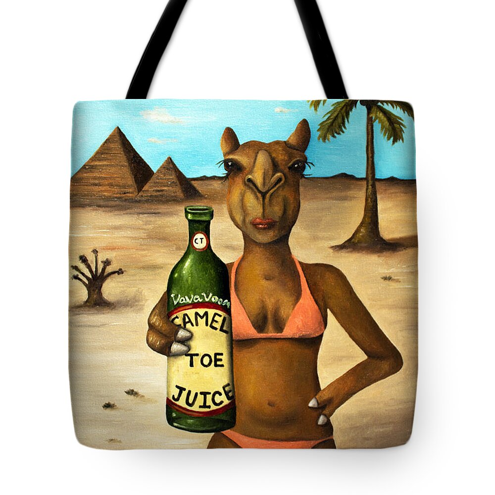 Camel Tote Bag featuring the painting Camel Toe Juice #1 by Leah Saulnier The Painting Maniac
