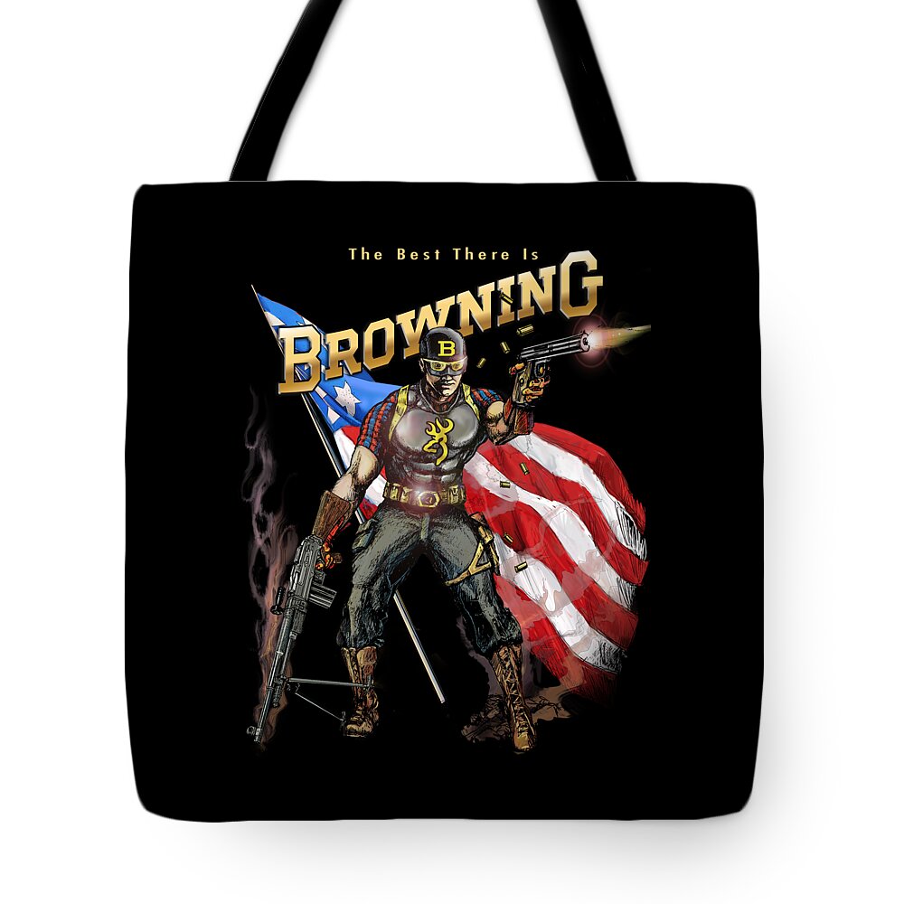 Browning Tote Bag featuring the painting Captain Browning #2 by Robert Corsetti