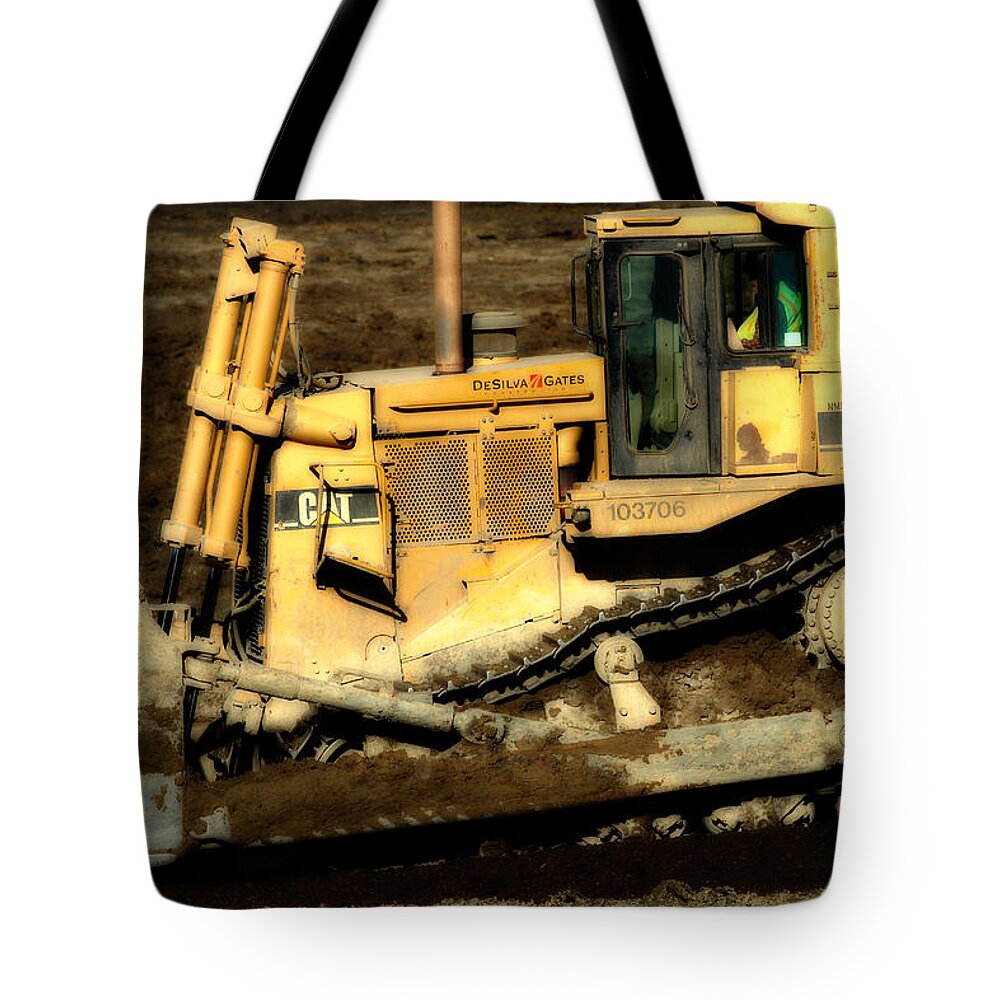 Dreamy Tote Bag featuring the photograph CAT Bulldozer . 7D10945 #1 by Wingsdomain Art and Photography