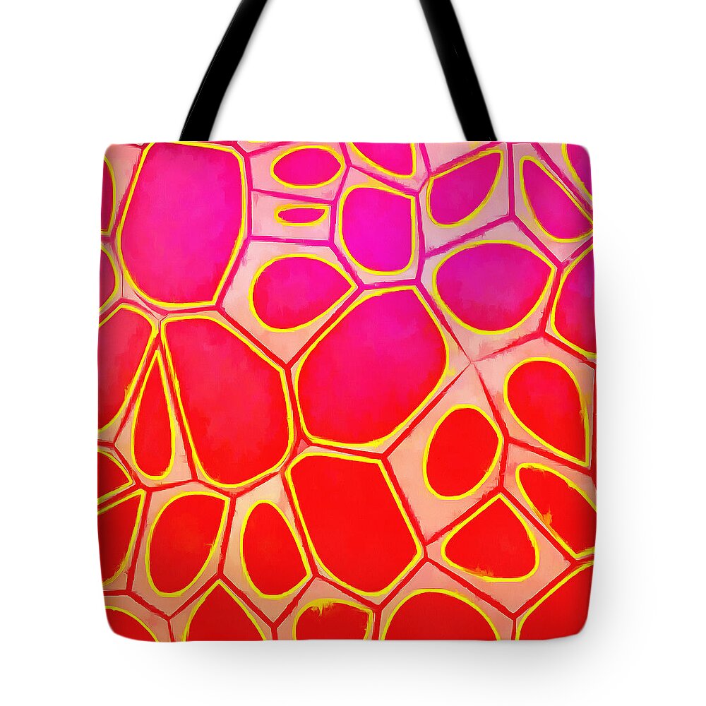 Painting Tote Bag featuring the painting Cells Abstract Three by Edward Fielding