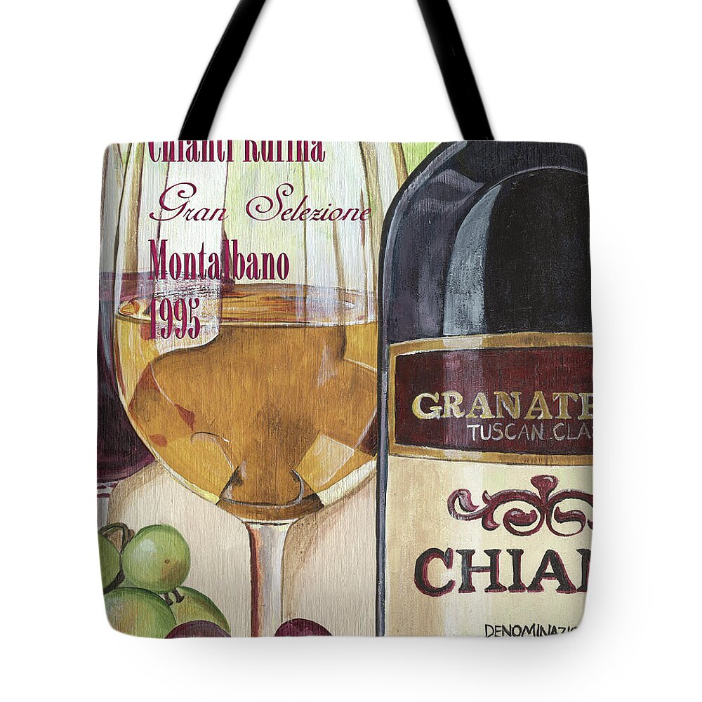 Wine Tote Bag featuring the painting Chianti Rufina by Debbie DeWitt