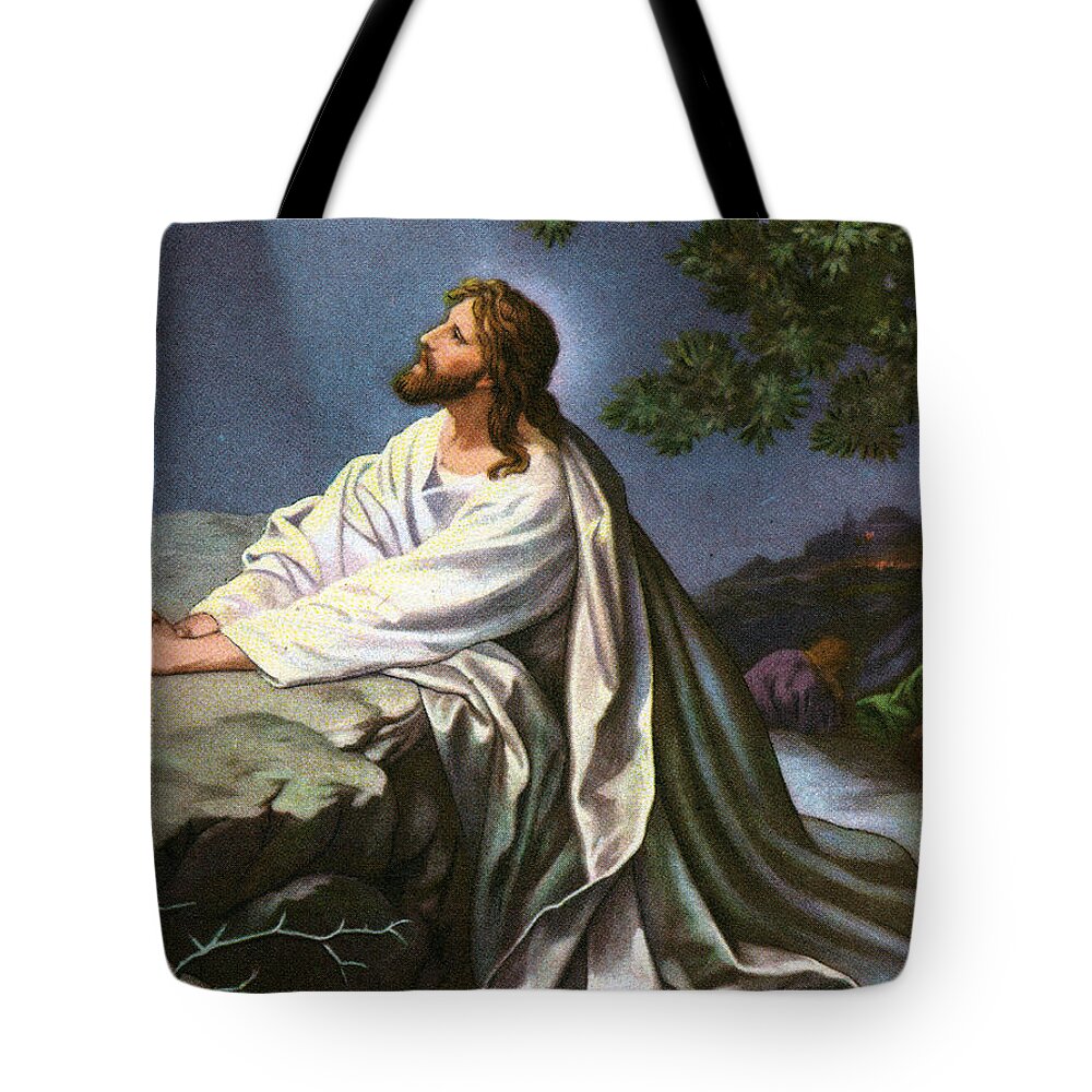 Garden Tote Bag featuring the painting Christ in the Garden of Gethsemane by Heinrich Hofmann